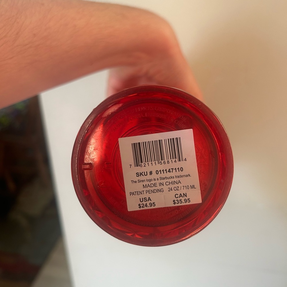NWT Starbucks 2023 Holiday Poinsettia Red Prism Cold Cup Tumbler - Picture 5 of 5